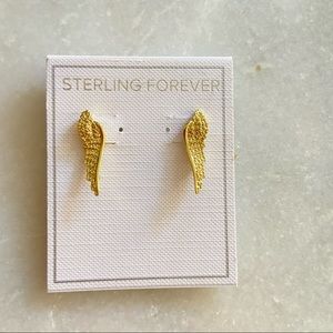 STERLING FOREVER Wings Shape Gold Tone EARRINGS